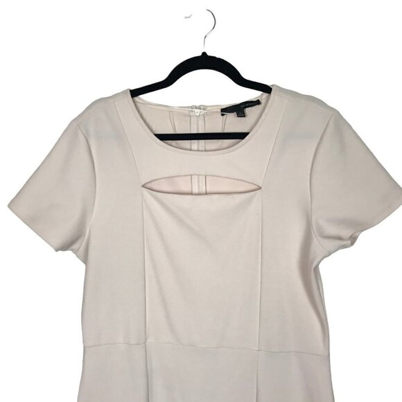 Harve  Bernard Cream Midi Short Sleeved Dress Size L - Picture 3 of 7